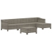 Set de muebles de jardín 6 pzas y cojines ratán sintético gris
