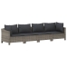 Set de muebles de jardín 6 pzas y cojines ratán sintético gris