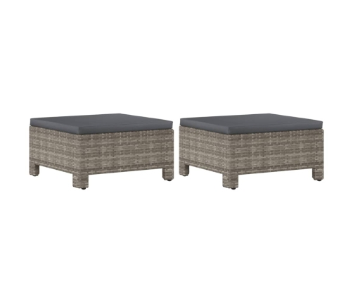 Set de muebles de jardín 6 pzas y cojines ratán sintético gris