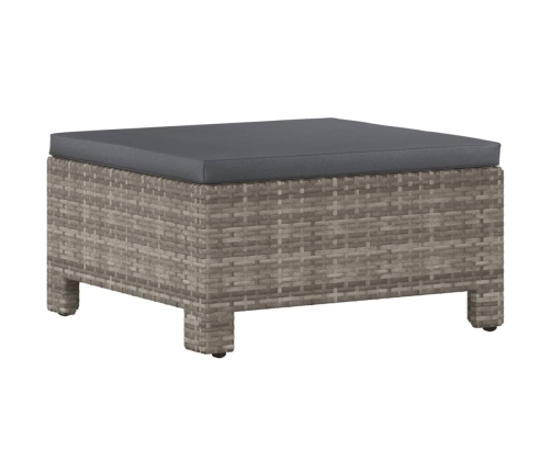Set de muebles de jardín 6 pzas y cojines ratán sintético gris