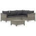 Set de muebles de jardín 5 pzas y cojines ratán sintético gris