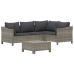 Set de muebles de jardín 5 pzas y cojines ratán sintético gris
