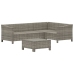 Set de muebles de jardín 5 pzas y cojines ratán sintético gris