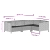 Set de muebles de jardín 5 pzas y cojines ratán sintético gris