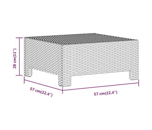 Set de muebles de jardín 5 pzas y cojines ratán sintético gris