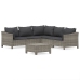 Set de muebles de jardín 6 pzas y cojines ratán sintético gris