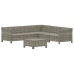 Set de muebles de jardín 6 pzas y cojines ratán sintético gris