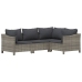 Set de muebles de jardín 6 pzas y cojines ratán sintético gris