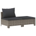 Set de muebles de jardín 6 pzas y cojines ratán sintético gris