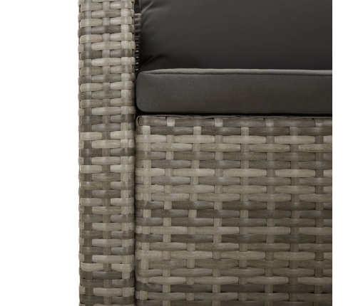 Set de muebles de jardín 6 pzas y cojines ratán sintético gris
