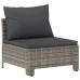 Set de muebles de jardín 5 pzas y cojines ratán sintético gris