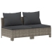 Set de muebles de jardín 7 pzas y cojines ratán sintético gris