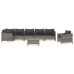 Set de muebles de jardín 8 pzas y cojines ratán sintético gris