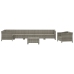Set de muebles de jardín 8 pzas y cojines ratán sintético gris