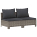 Set de muebles de jardín 8 pzas y cojines ratán sintético gris
