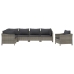 Set de muebles de jardín 7 pzas y cojines ratán sintético gris