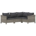 Set de muebles de jardín 7 pzas y cojines ratán sintético gris