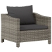 Set de muebles de jardín 7 pzas y cojines ratán sintético gris