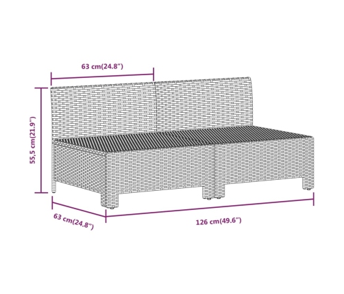 Set de muebles de jardín 7 pzas y cojines ratán sintético gris