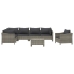 Set de muebles de jardín 8 pzas y cojines ratán sintético gris