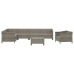 Set de muebles de jardín 8 pzas y cojines ratán sintético gris