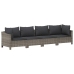 Set de muebles de jardín 9 pzas y cojines ratán sintético gris