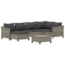 Set de muebles de jardín 7 pzas y cojines ratán sintético gris