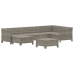 Set de muebles de jardín 7 pzas y cojines ratán sintético gris