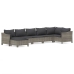 Set de muebles de jardín 7 pzas y cojines ratán sintético gris