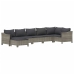 Set de muebles de jardín 7 pzas y cojines ratán sintético gris