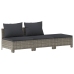 Set de muebles de jardín 7 pzas y cojines ratán sintético gris
