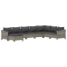 Set de muebles de jardín 8 pzas y cojines ratán sintético gris