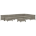 Set de muebles de jardín 9 pzas y cojines ratán sintético gris
