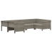 Set de muebles de jardín 6 pzas y cojines ratán sintético gris