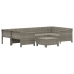 Set de muebles de jardín 7 pzas y cojines ratán sintético gris