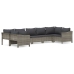 Set de muebles de jardín 7 pzas y cojines ratán sintético gris