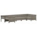 Set de muebles de jardín 7 pzas y cojines ratán sintético gris