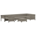 Set de muebles de jardín 8 pzas y cojines ratán sintético gris