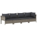 Set de muebles de jardín 8 pzas y cojines ratán sintético gris