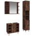 Set de muebles baño 3 pzas madera contrachapada roble ahumado