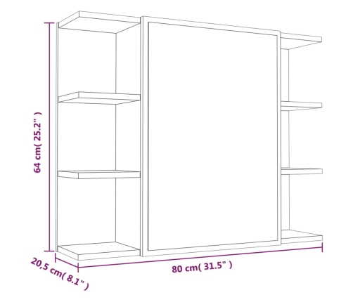 Set de muebles baño 3 pzas madera contrachapada roble ahumado