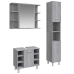 Set de muebles de baño 3 pzas madera contrachapada gris sonoma