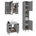 Set de muebles de baño 3 pzas madera contrachapada gris sonoma