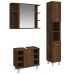 Set de muebles de baño 3 pzas madera contrachapada roble marrón