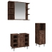 Set de muebles baño 3 pzas madera contrachapada roble ahumado