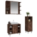 Set de muebles baño 3 pzas madera contrachapada roble ahumado