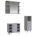 Set de muebles de baño 3 pzas madera contrachapada gris sonoma