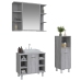 Set de muebles de baño 3 pzas madera contrachapada gris sonoma