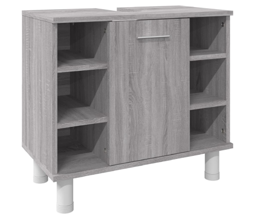 Set de muebles de baño 3 pzas madera contrachapada gris sonoma