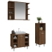 Set de muebles de baño 3 pzas madera contrachapada roble marrón